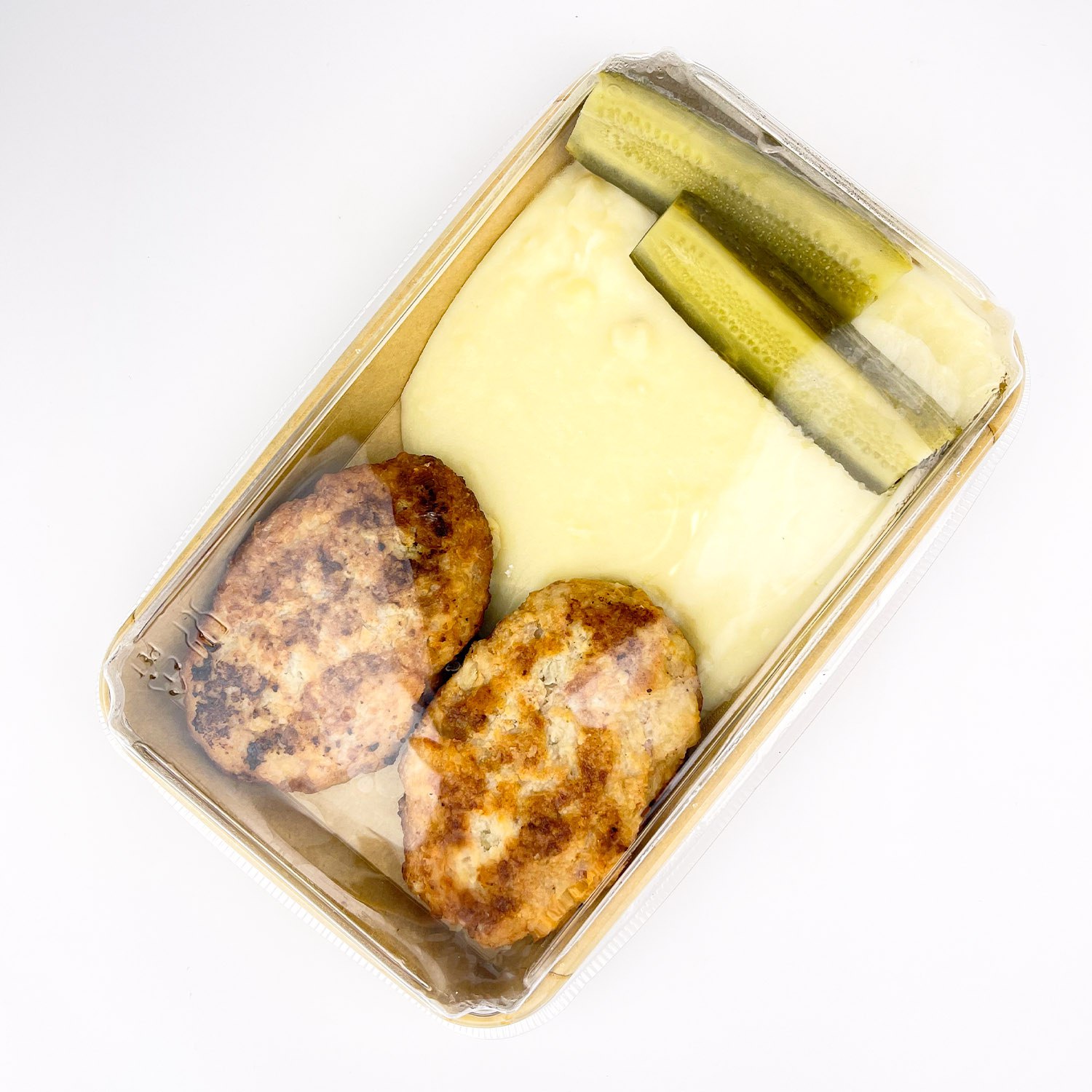 Homemade cutlets with mashed potatoes